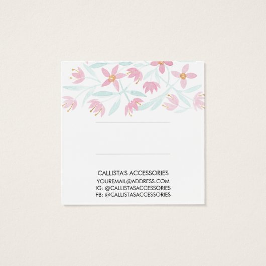 Écran d'aquarelle rose vert Floral (Dos)