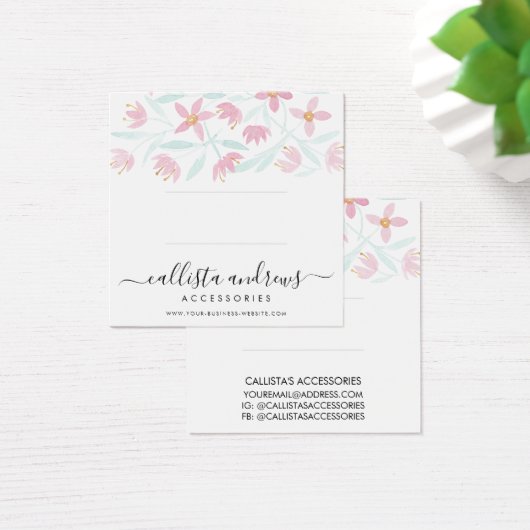 Écran d'aquarelle rose vert Floral (Bureau)