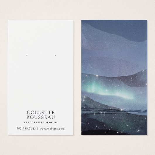 Écran de bijoux à oreille bleue Abstraite (Devant & derrière)