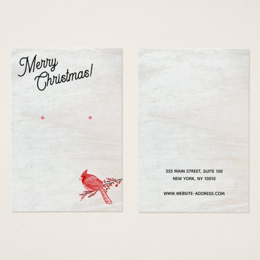 Écran de bijoux de Noël Cardinal d'hiver (Devant & derrière)