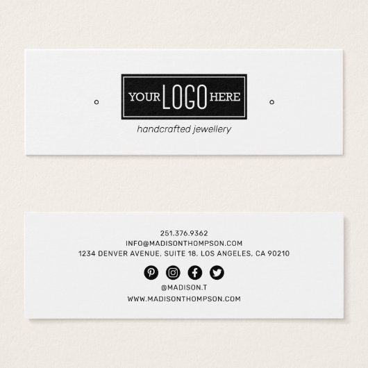 Écran de bijoux d'oreille du logo (Devant & derrière)