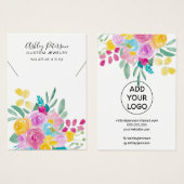 Écran de bijoux en aquarelle printanière (Devant & derrière)