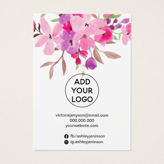 Ecran de bijoux en aquarelle rose (Dos)