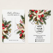 Écran de bijoux en couronne fleurie de Noël (Devant & derrière)