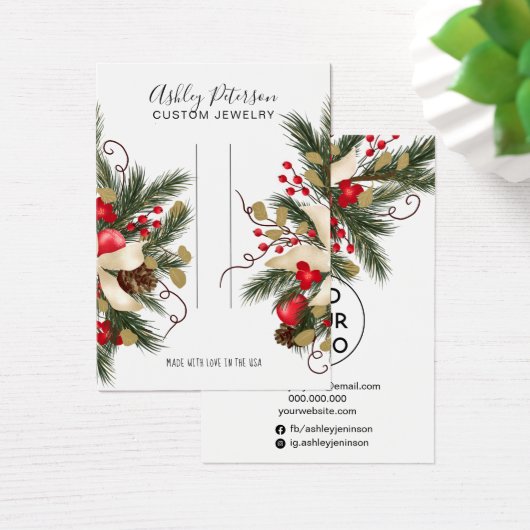 Écran de bijoux en couronne fleurie de Noël (Bureau)