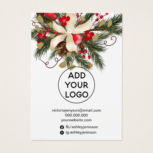 Écran de bijoux en couronne fleurie de Noël (Dos)