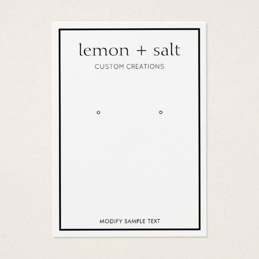 Écran de bijoux simple blanc moderne (Devant)