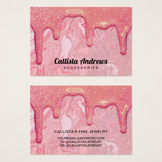 Écran de bracelet en Parties scintillant rose chic (Devant & derrière)