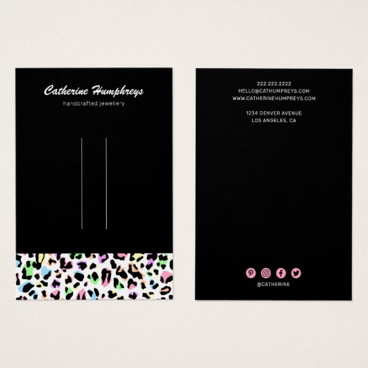 Écran de clip Empreinte de léopard Pastel Bow (Devant & derrière)