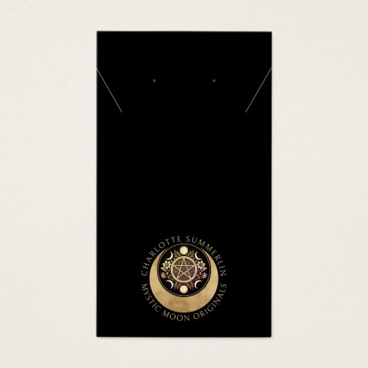 Écran de collier céleste lune or noir oreille (Devant)