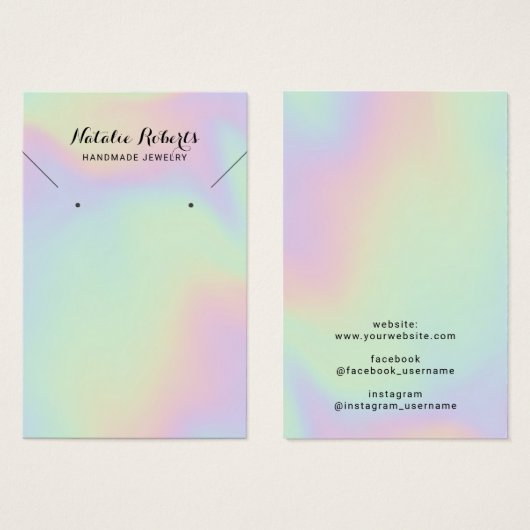 Écran de collier de bijoux holographique (Devant & derrière)