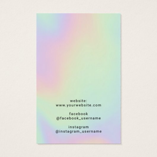 Écran de collier de bijoux holographique (Dos)