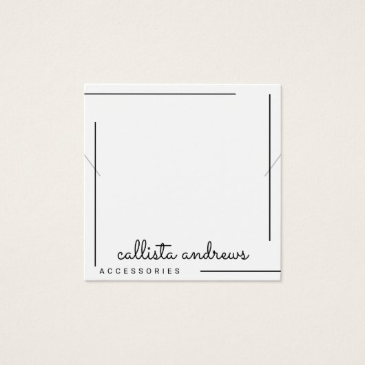 Écran de collier de script noir blanc simple (Devant)