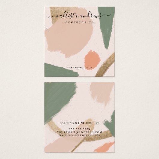 Écran de collier doré aux tons Abstraits modernes (Devant & derrière)