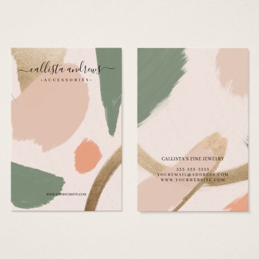 Écran de collier doré aux tons Abstraits modernes (Devant & derrière)