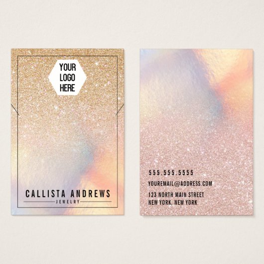 Écran de collier logo Iridescente Parties scintill (Devant & derrière)