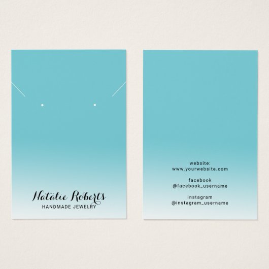 Écran de collier Pastel Turquoise Bijoux (Devant & derrière)