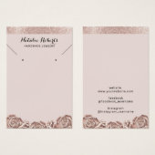 Écran de collier rose or fleuri (Devant & derrière)