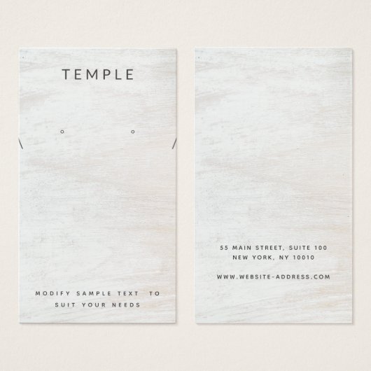 Écran de collier simple en bois blanc (Devant & derrière)