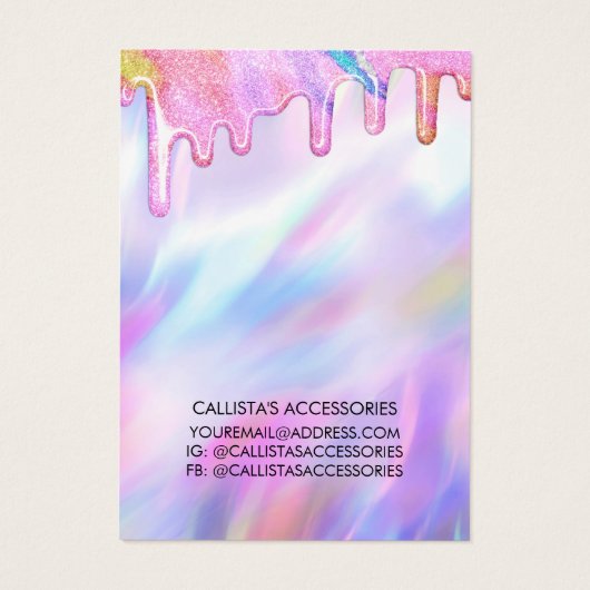 Écran de collier Unicorn Holographic Parties scint (Dos)