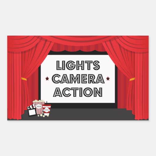 Écran de film et rideau autocollants de fête d'ann (Devant)