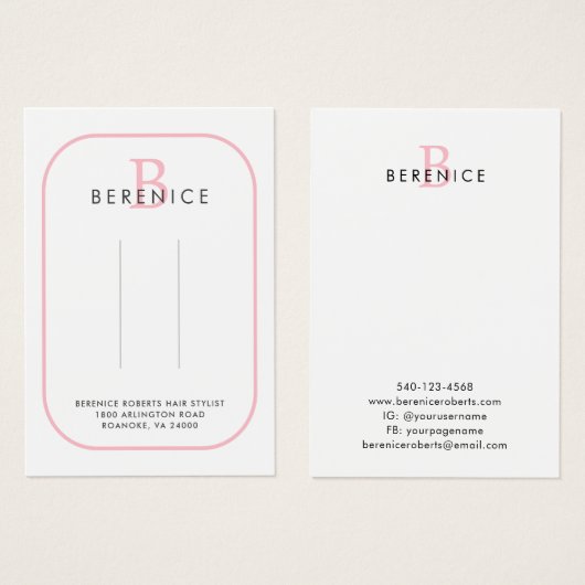 Écran de la typographie rose Monogramme Logo Clips (Devant & derrière)