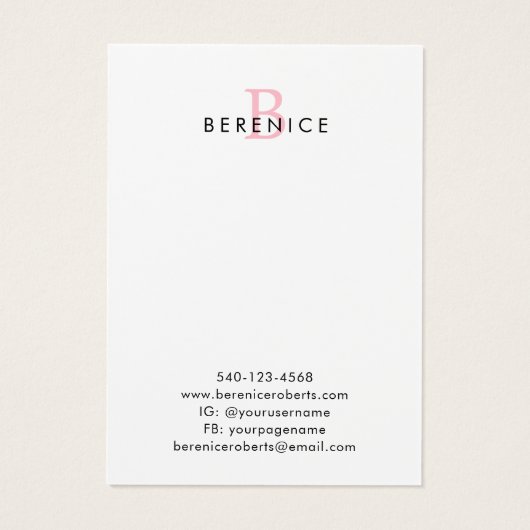 Écran de la typographie rose Monogramme Logo Clips (Dos)