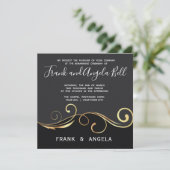 ÉCRAN D'OR ET INVITATION NOIRE FUMÉE (Debout devant)