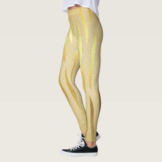 Écran doré zèbre imprimé leggings (Gauche)