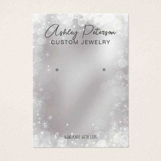 Écran d'oreille à code QR festif de flocons d'arge (Devant)