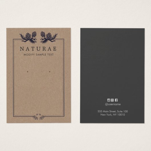 Écran d'oreille à cônes de pin rustique (Devant & derrière)