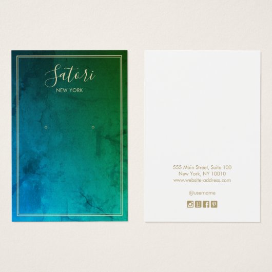 Écran d'oreille Abstrait bleu vert (Devant & derrière)