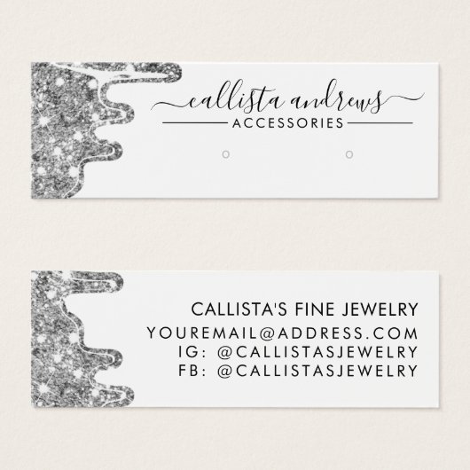 Écran d'oreille blanc Parties scintillant argenté (Devant & derrière)