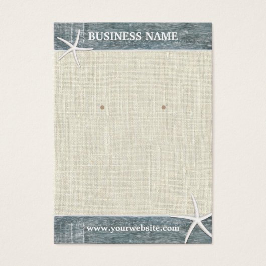 Écran d'oreille Burlap rustique et Starfish en boi (Devant)