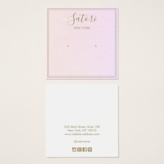 Écran D'Oreille De L'Ombre Rose Subtil (Devant & derrière)