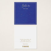 Écran d'oreille de marque de lin bleu marine (Devant & derrière)