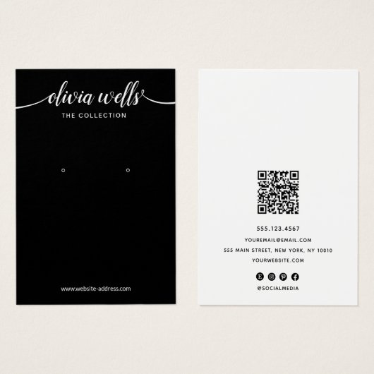 Écran d'oreille de police de script noir (Devant & derrière)