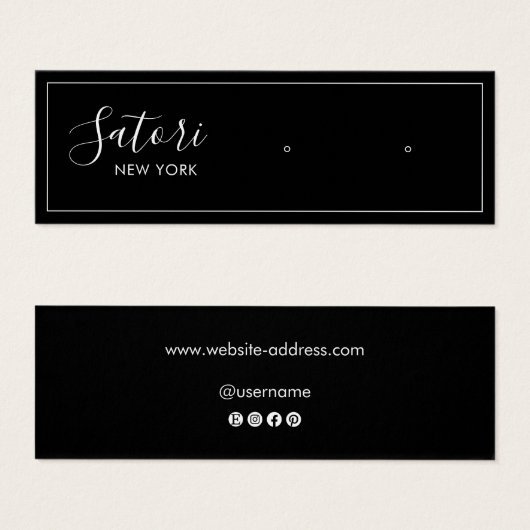 Écran d'oreille du script de signature noir (Devant & derrière)