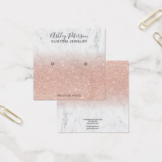 Écran d'oreille en marbre rose or parties scintill (Bureau)