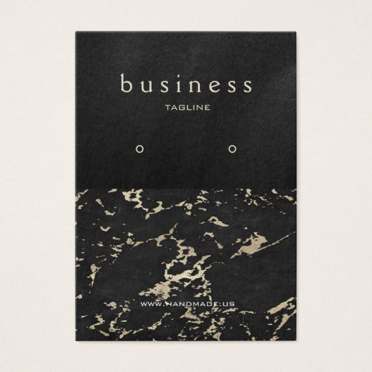 Écran d'oreille en noir et marbre (Devant)