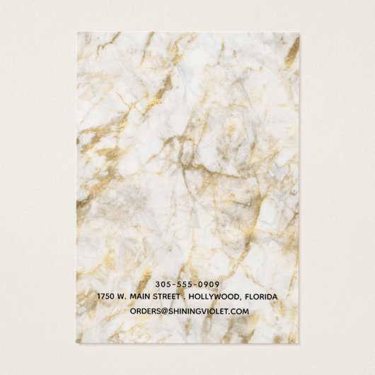 Écran d'oreille et de collier or et Marbre blanc (Dos)