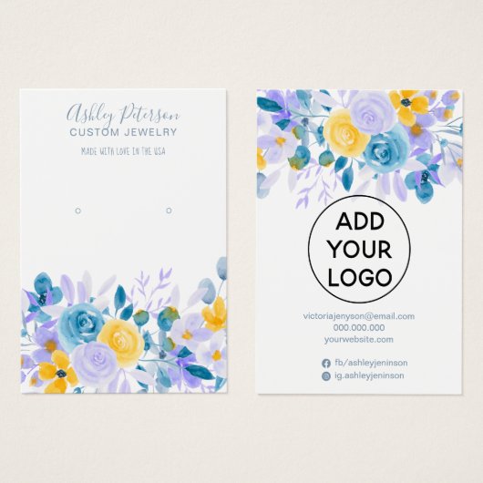 Écran d'oreille fleurie de lavande (Devant & derrière)