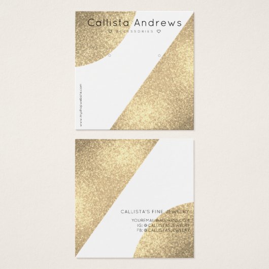 Ecran d'oreille Geo Heart Parties scintillant en o (Devant & derrière)