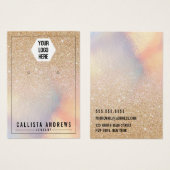 Écran d'oreille logo Iridescente Parties scintilla (Devant & derrière)