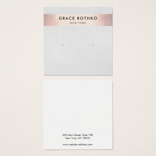 Écran d'oreille moderne Rose Gold Stripe (Devant & derrière)