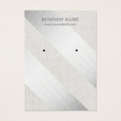 Écran d'oreille moderne Silver Stripes Faux Lin (Devant)