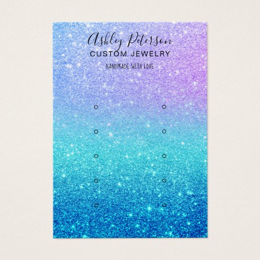 écran d'oreille multi-goujon bleu parties scintill (Devant)