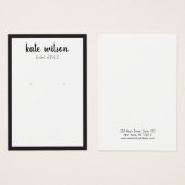 Écran d'oreille noir blanc de police manuscrit (Devant & derrière)