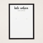 Écran d'oreille noir blanc de police manuscrit (Devant)