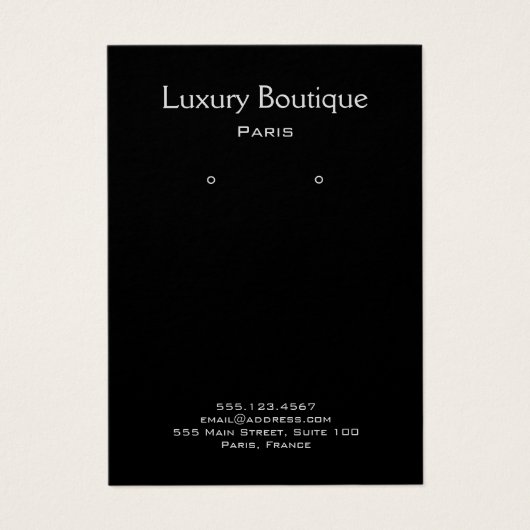 Écran d'oreille pour bijoux noirs minimes (Devant)